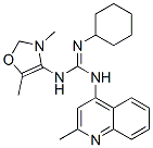 2-cyclohexyl-1-(3,5-dimethyloxazol-4-yl)-3-(2-methylquinolin-4-yl)guan idine Struktur