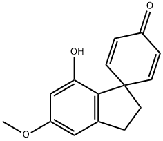 2',3'-Dihydro-7'-hydroxy-5'-methoxyspiro[2,5-cyclohexadiene-1,1'-[1H]inden]-4-one Struktur