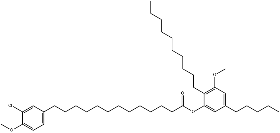 13-(3-Chloro-4-methoxyphenyl)tridecanoic acid 2-decyl-3-methoxy-5-pentylphenyl ester 结构式