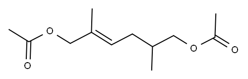 2,5-DIMETHYL-2-HEXENE-1,6-DIOL DIACETATE, 71172-53-7, 结构式