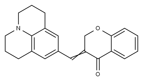 2,3-ジヒドロ-3-[[(2,3,6,7-テトラヒドロ-1H,5H-ベンゾ[ij]キノリジン)-9-イル]メチレン]-4H-1-ベンゾピラン-4-オン 化学構造式