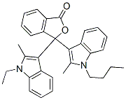 3-(1-ブチル-2-メチル-1H-インドール-3-イル)-3-(1-エチル-2-メチル-1H-インドール-3-イル)-1(3H)-イソベンゾフラノン 化学構造式