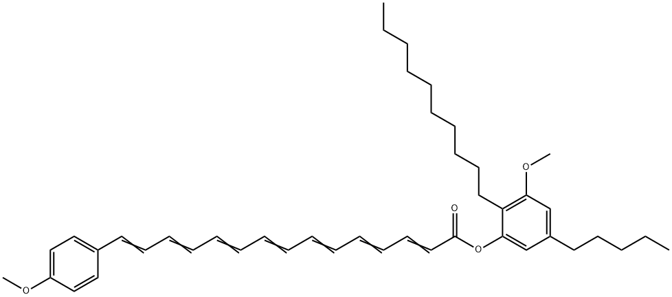 15-(4-Methoxyphenyl)-2,4,6,8,10,12,14-pentadecaheptaenoic acid 2-decyl-3-methoxy-5-pentylphenyl ester Struktur