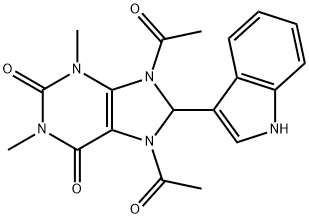 1H-Purine-2,6-dione,  7,9-diacetyl-3,7,8,9-tetrahydro-8-(1H-indol-3-yl)-1,3-dimethyl- Structure