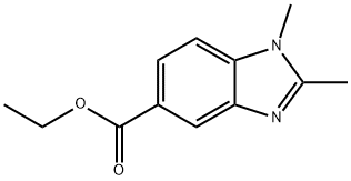 1H-BenziMidazole-5-carboxylic acid, 1,2-diMethyl-, ethyl ester Struktur