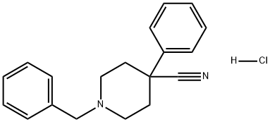 1-Benzyl-4-cyano-4-phenylpiperidine hydrochloride  Struktur