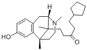 1-シクロペンチル-5-[[(2R,11S)-1,2,3,4,5,6-ヘキサヒドロ-8-ヒドロキシ-3,6,11-トリメチル-2α,6α-メタノ-3-ベンゾアゾシン]-11-イル]-3-ペンタノン 化学構造式