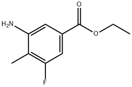 3-氨基-5-氟-4-甲基苯甲酸乙酯 结构式