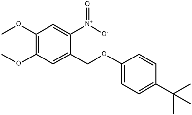 1-[[4-(1,1-ジメチルエチル)フェノキシ]メチル]-4,5-ジメトキシ-2-ニトロベンゼン 化学構造式