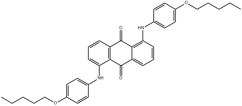 1,5-ビス[[4-(ペンチルオキシ)フェニル]アミノ]-9,10-アントラセンジオン 化学構造式