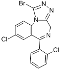 1-Bromo-8-chloro-6-(2-chlorophenyl)-4H-(1,2,4)triazolo(4,3-a)(1,4)benz odiazepine Structure