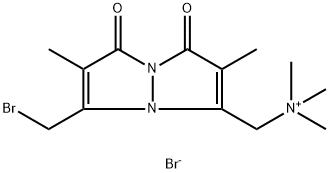 5-(溴甲基)-N,N,N,2,6-五甲基-1,7-二氧代-1H,7H-吡唑并[1,2-A]吡唑-3-甲基溴化铵 结构式