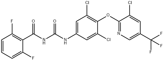 1-[3,5-ジクロロ-4-(3-クロロ-5-トリフルオロメチル-2-ピリジニルオキシ)フェニル]-3-(2,6-ジフルオロベンゾイル)尿素 化学構造式
