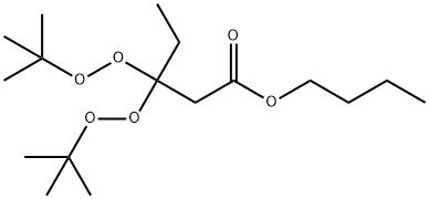 3,3-ビス[(1,1-ジメチルエチル)ペルオキシ]ペンタン酸ブチル 化学構造式