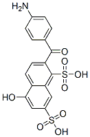 4-aminobenzoyl-5-hydroxynaphthalene-1,7-disulphonic acid  Struktur