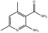 2-アミノ-4,6-ジメチルピリジン-3-カルボオキサミド 化学構造式