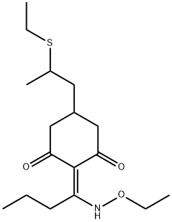 2-[1-(エトキシアミノ)ブチリデン]-5-[2-(エチルチオ)プロピル]-1,3-シクロヘキサンジオン 化学構造式