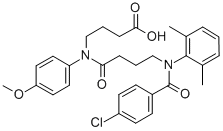 N-(N-(p-Chlorobenzoyl)-4-(2,6-dimethylanilino)butyryl)-4-(p-anisidino) butyric acid 结构式