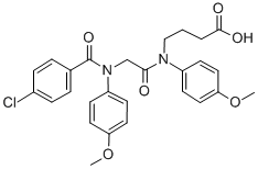 N-(N-(p-Chlorobenzoyl)-2-(p-anisidino)acetyl)-4-(p-anisidino)butyric a cid Structure