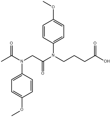 N-(N-Acetyl-2-(p-anisidino)acetyl)-4-(p-anisidino)butyric acid Structure