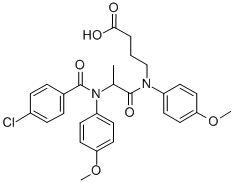 N-(N-(p-Chlorobenzoyl)-3-(p-anisidino)propionyl)-4-(p-anisidino)butyri c acid Struktur