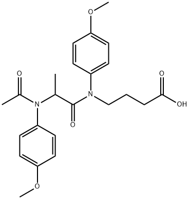 N-(N-Acetyl-2-(p-anisidino)propionyl)-4-(p-anisidino)butyric acid Structure
