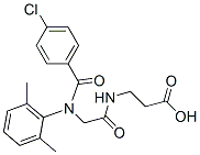 3-[[2-[(4-chlorobenzoyl)-(2,6-dimethylphenyl)amino]acetyl]amino]propan oic acid Structure