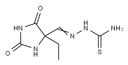 [(4-ethyl-2,5-dioxo-imidazolidin-4-yl)methylideneamino]thiourea Struktur