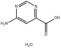 4-Pyrimidinecarboxylic  acid,  6-amino-,  monohydrate  (8CI) 结构式