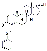 17beta-hydroxy-17-methyl-4-[(phenylthio)methyl]androst-4-ene-3-one, 71507-77-2, 结构式