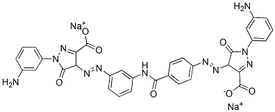 1-(3-Aminophenyl)-4-[[3-[[4-[[[1-(3-aminophenyl)-3-carboxy-4,5-dihydro-5-oxo-1H-pyrazol]-4-yl]azo]benzoyl]amino]phenyl]azo]-4,5-dihydro-5-oxo-1H-pyrazole-3-carboxylic acid disodium salt Structure