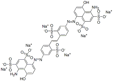 8,8'-[1,2-Ethenediylbis[(3-sulfo-4,1-phenylene)azo]]bis[4-amino-5-hydroxy-1,3-naphthalenedisulfonic acid]hexasodium salt Structure