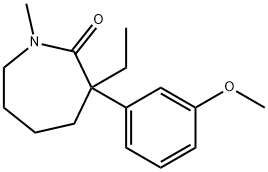 3-エチルヘキサヒドロ-3-(3-メトキシフェニル)-1-メチル-2H-アゼピン-2-オン 化学構造式