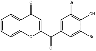 2-(3,5-dibromo-4-hydroxybenzoyl)-4-benzopyrone Struktur