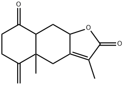 4a,6,7,8a,9,9a-ヘキサヒドロ-3,4a-ジメチル-5-メチレンナフト[2,3-b]フラン-2,8(4H,5H)-ジオン 化学構造式