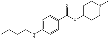 1-メチル-4-ピペリジニル=p-(ブチルアミノ)ベンゾアート 化学構造式
