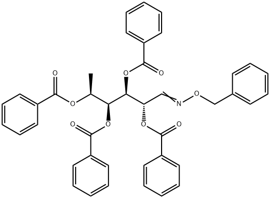 2-O,3-O,4-O,5-O-Tetrabenzoyl-6-deoxy-L-mannose O-benzyl oxime 结构式