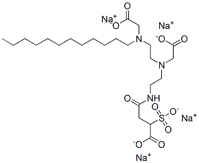 4-[[2-[(Carboxymethyl)[2-[(carboxymethyl)dodecylamino]ethyl]amino]ethyl]amino]-4-oxo-2-sulfobutanoic acid tetrasodium salt Structure