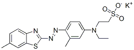 potassium 2-[ethyl[3-methyl-4-[(6-methyl-2-benzothiazolyl)azo]phenyl]amino]ethanesulphonate Structure