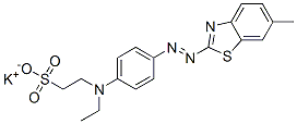 potassium 2-[ethyl[4-[(6-methyl-2-benzothiazol-yl)azo]phenyl]amino]ethanesulphonate Structure