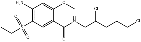 4-アミノ-N-(2,5-ジクロロペンチル)-5-(エチルスルホニル)-2-メトキシベンズアミド 化学構造式