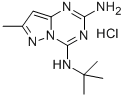N(sup 4)-(1,1-Dimethylethyl)-7-methylpyrazolo(1,5-a)-1,3,5-triazine-2, 4-diamine, hydrochloride Struktur