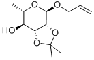 烯丙基 2,3-O-异亚丙基-ALPHA-L-吡喃鼠李糖苷 结构式