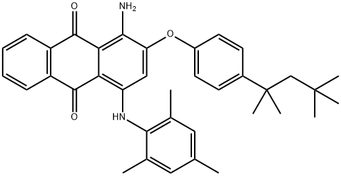 1-amino-2-[4-(1,1,3,3-tetramethylbutyl)phenoxy]-4-[(2,4,6-trimethylphenyl)amino]anthraquinone Struktur
