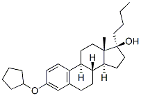 17 alpha-n-butylestradiol-3-cyclopentyl ether Structure