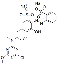 disodium 7-[(4-chloro-6-methoxy-1,3,5-triazin-2-yl)methylamino]-4-hydroxy-3-[(2-sulphonatophenyl)azo]naphthalene-2-sulphonate Structure