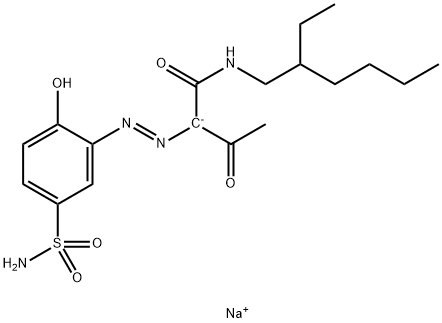 2-[[5-(Aminosulfonyl)-2-hydroxyphenyl]azo]-N-(2-ethylhexyl)-3-oxo-2-sodiobutanamide 结构式