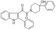 1-(Oxo(2-phenyl-1H-indol-3-yl)acetyl)-4-phenyl-4-piperidinol 结构式