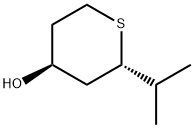 2H-Thiopyran-4-ol,tetrahydro-2-(1-methylethyl)-,(2S-trans)-(9CI) Structure