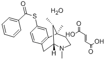 Benzenecarbothioic acid, S-(1,2,3,4,5,6-hexahydro-3,6,11-trimethyl-2,6 -methano-3-benzazocin-8-yl) ester, (2-alpha,6-alpha,11R*)-, (+-)-, (E) -2-butenedioate (1:1), hydrate 结构式